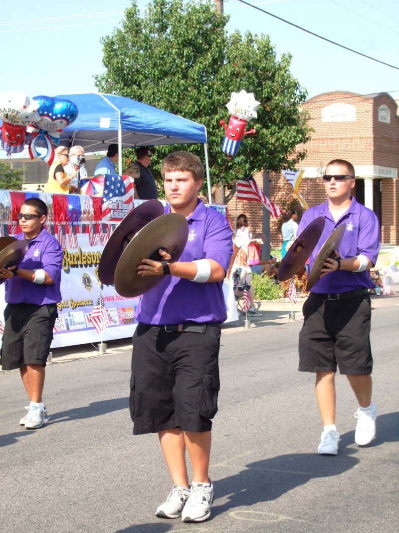 photo of marching band playing cymbals
